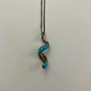 Delicate Stirling Silver Blue Swirl Charm